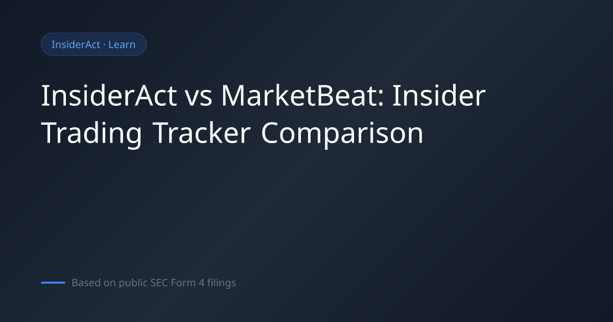 InsiderAct vs MarketBeat: Insider Trading Tracker Comparison (2026 ...
